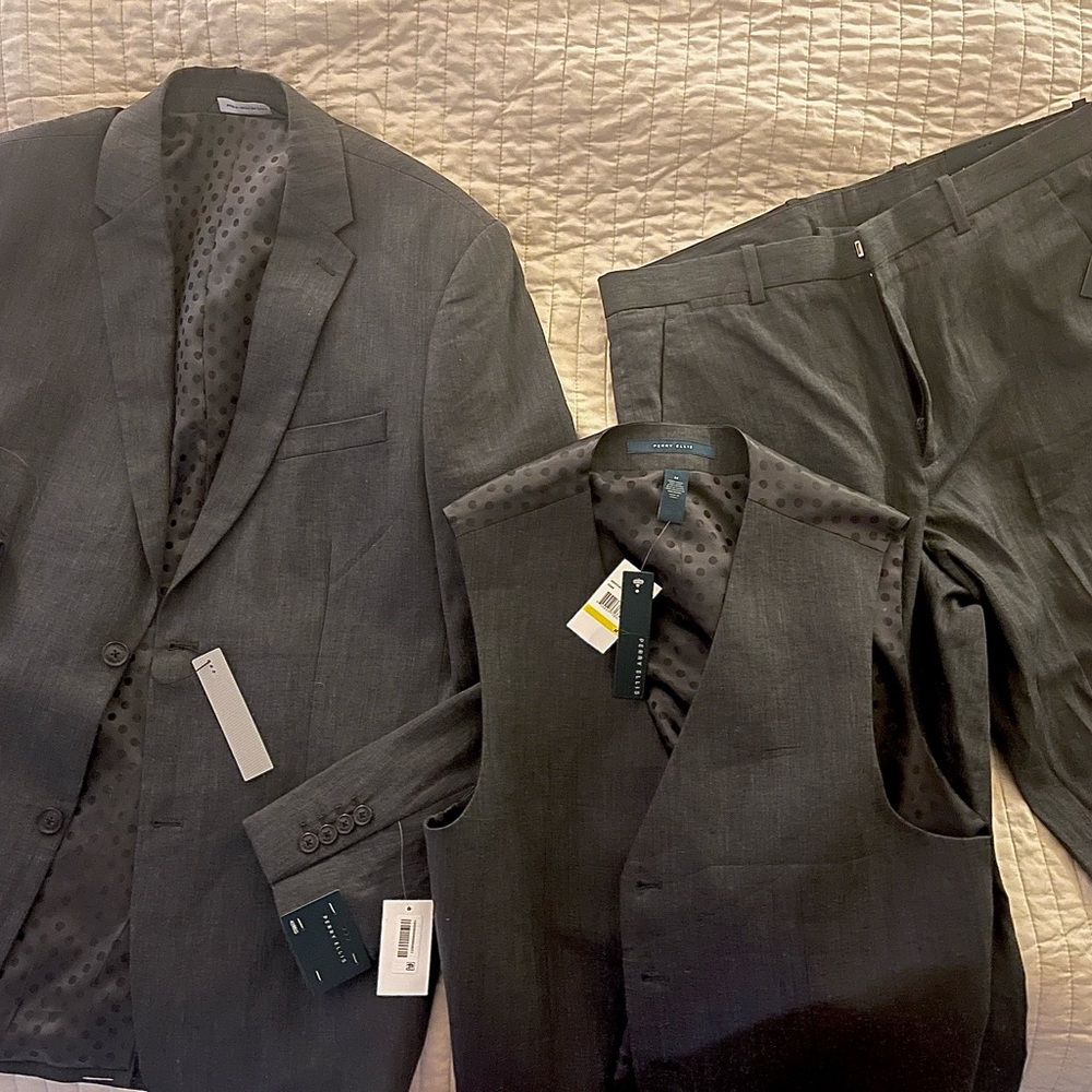 Perry Ellis Gray 3 Piece Suit